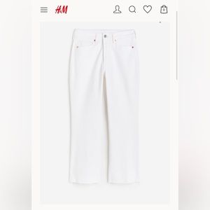 H&M high rise cropped ankle flare jeans - white